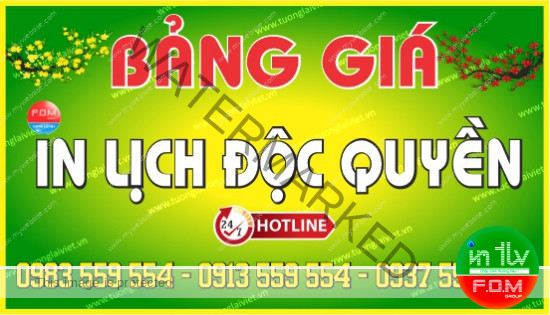 Bảng giá In Lịch Độc Quyền 2026