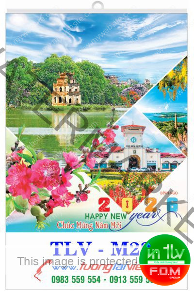 In lịch 5 tờ Phong cảnh