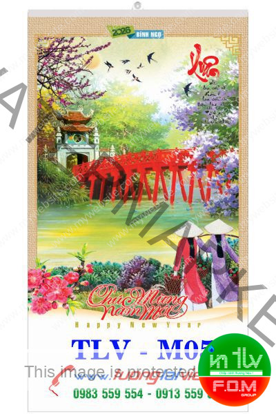 In lịch 7 tờ Tranh lụa