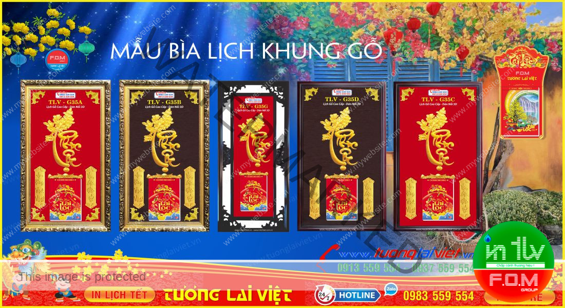 Mẫu Khung Lịch Gỗ