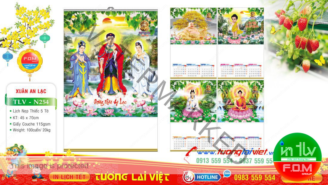 Lịch 5 tờ Lịch phật giáo