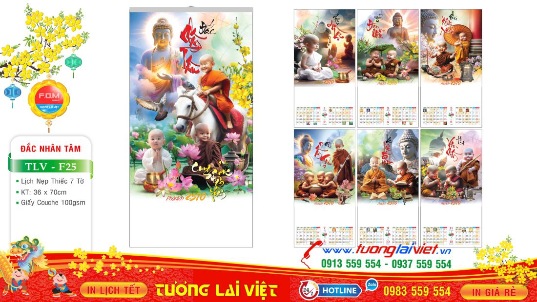 Lịch 7 tờ Chú tiểu