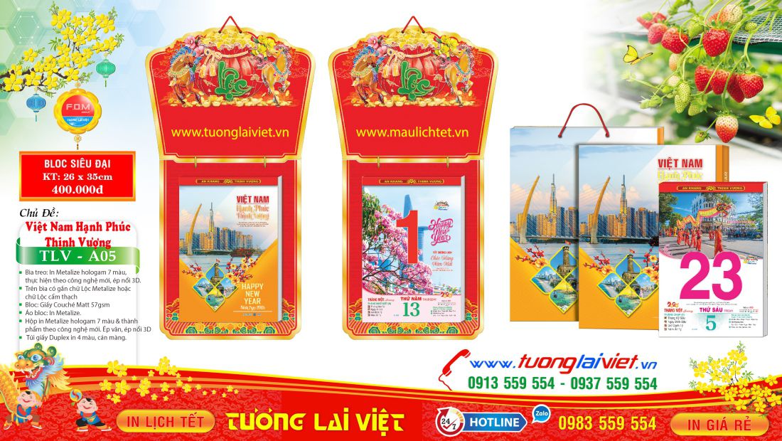 Lịch bloc cực đại Bìa Chữ Nổi