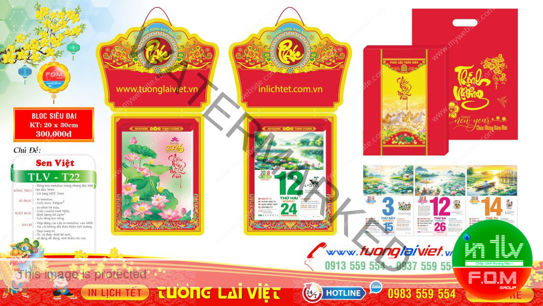 Lịch bloc siêu đại Sen Việt