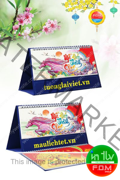 Lịch Để Bàn 13 Tờ Chữ Thư Pháp