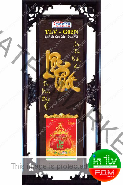 Lịch Gỗ Lộc Phát Vàng