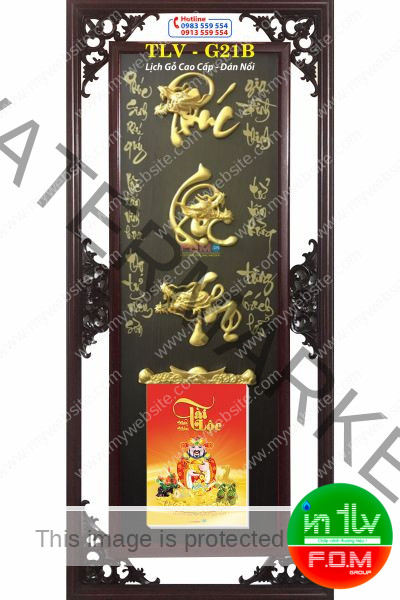 Lịch Gỗ Phúc Lộc Thọ Rồng