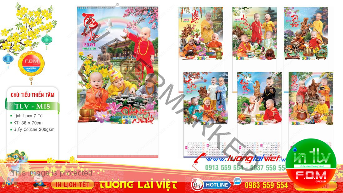 Lịch Lò Xo 7 Tờ Chú Tiểu