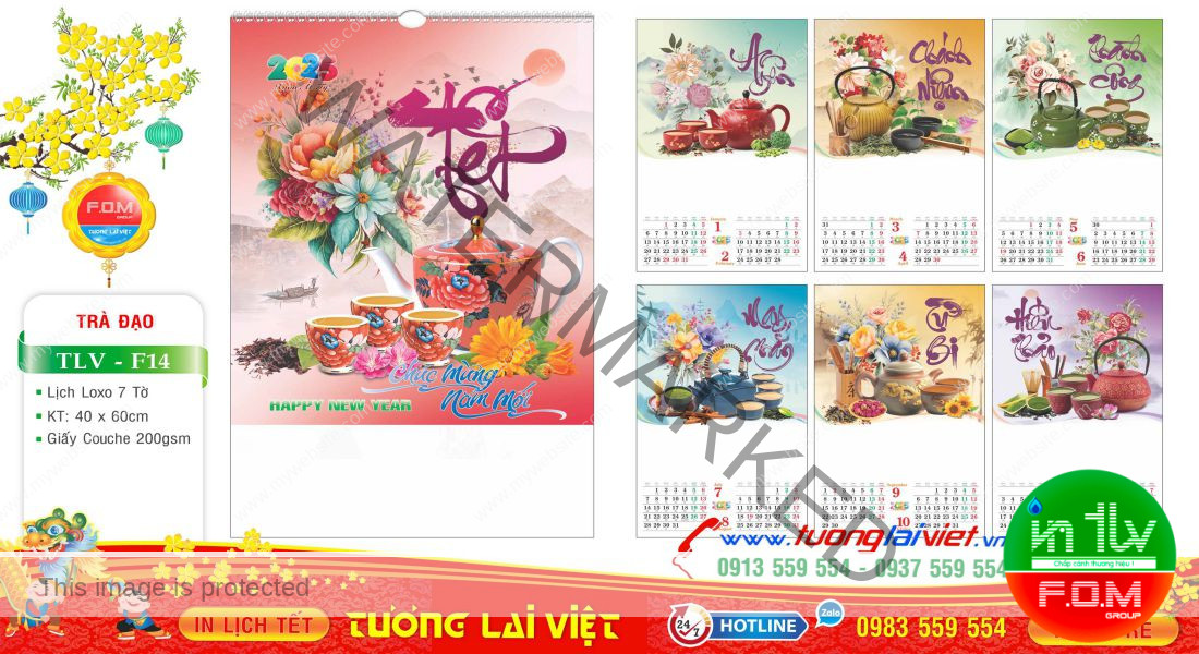 Mẫu Lịch Tờ Trà Đạo