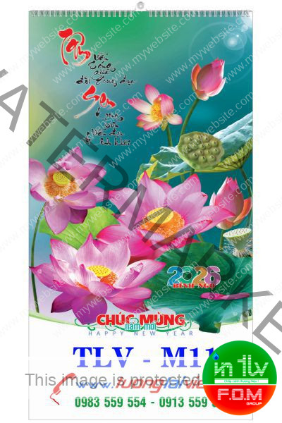 Lịch Treo Trường 7 Tờ Sen Việt