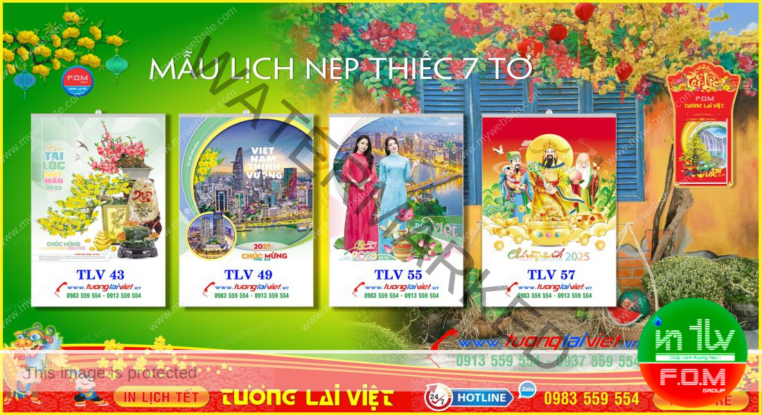 Mẫu Lịch Tết 7 Tờ