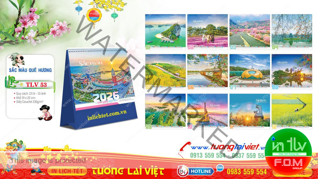 Mẫu Lịch Bàn Đứng Cảnh Đẹp Việt Nam