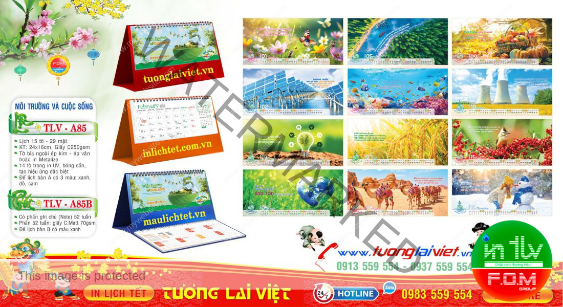 Mẫu Lịch Để Bàn Môi Trường Cuộc Sống