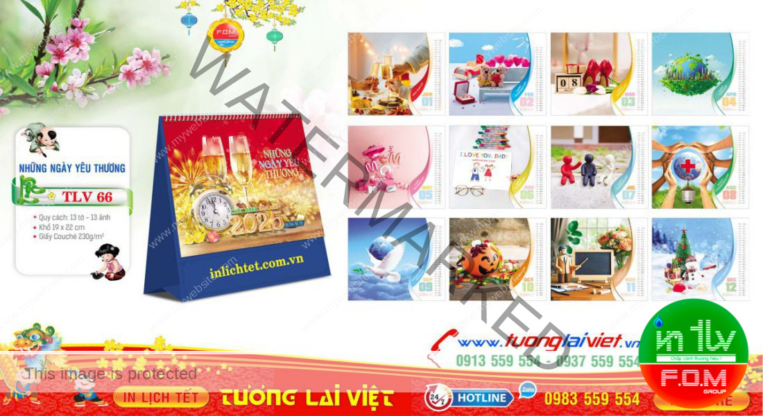 Mẫu Lịch Để Bàn Những Ngày Yêu Thương