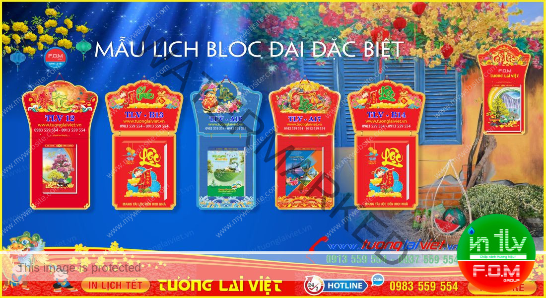 Mẫu Lịch Bloc Khổ Đại 17x24