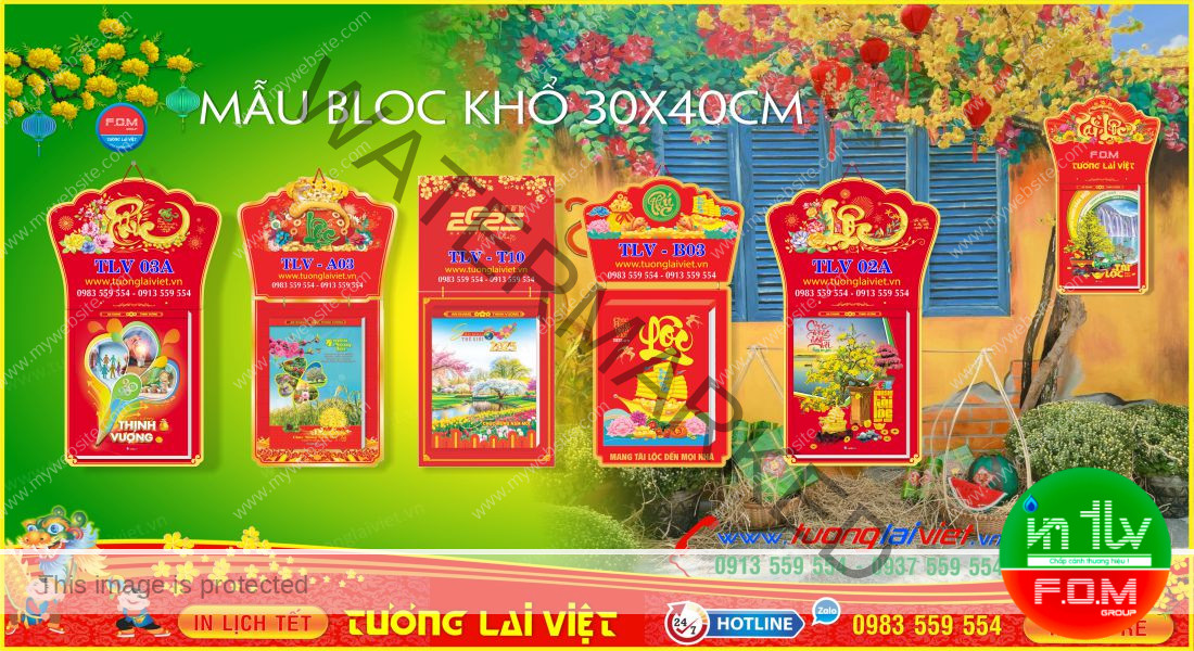 Mẫu Lịch Bloc Siêu Cực Đại 30x40