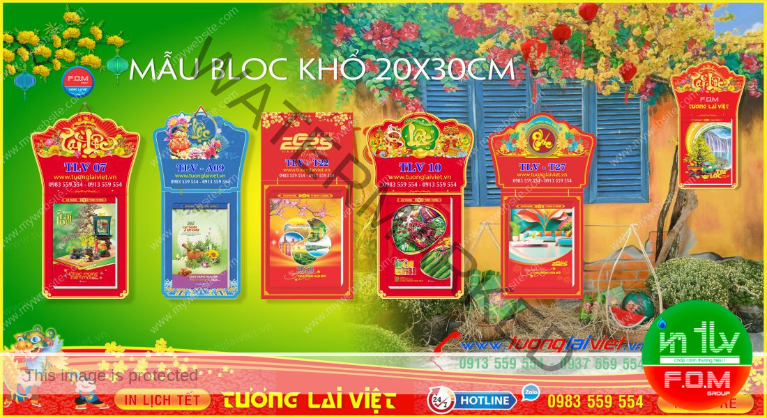 Mẫu Lịch Bloc Siêu Đại 20x30