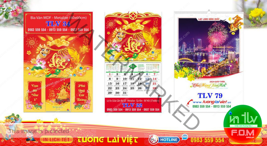 Mẫu Lịch Tết Chữ Lộc