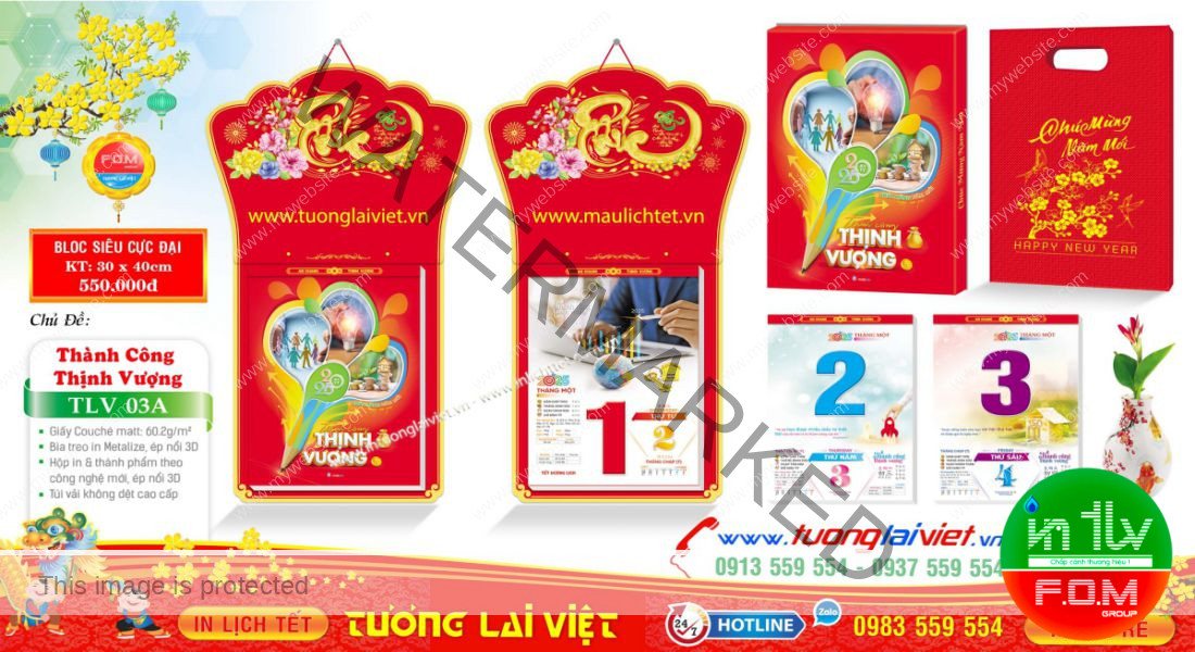 Mẫu Lịch Bloc Tết 2026