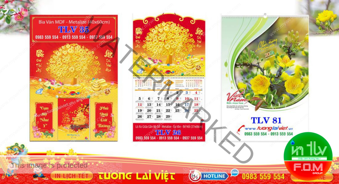 Mẫu Lịch Tết Cây Mai