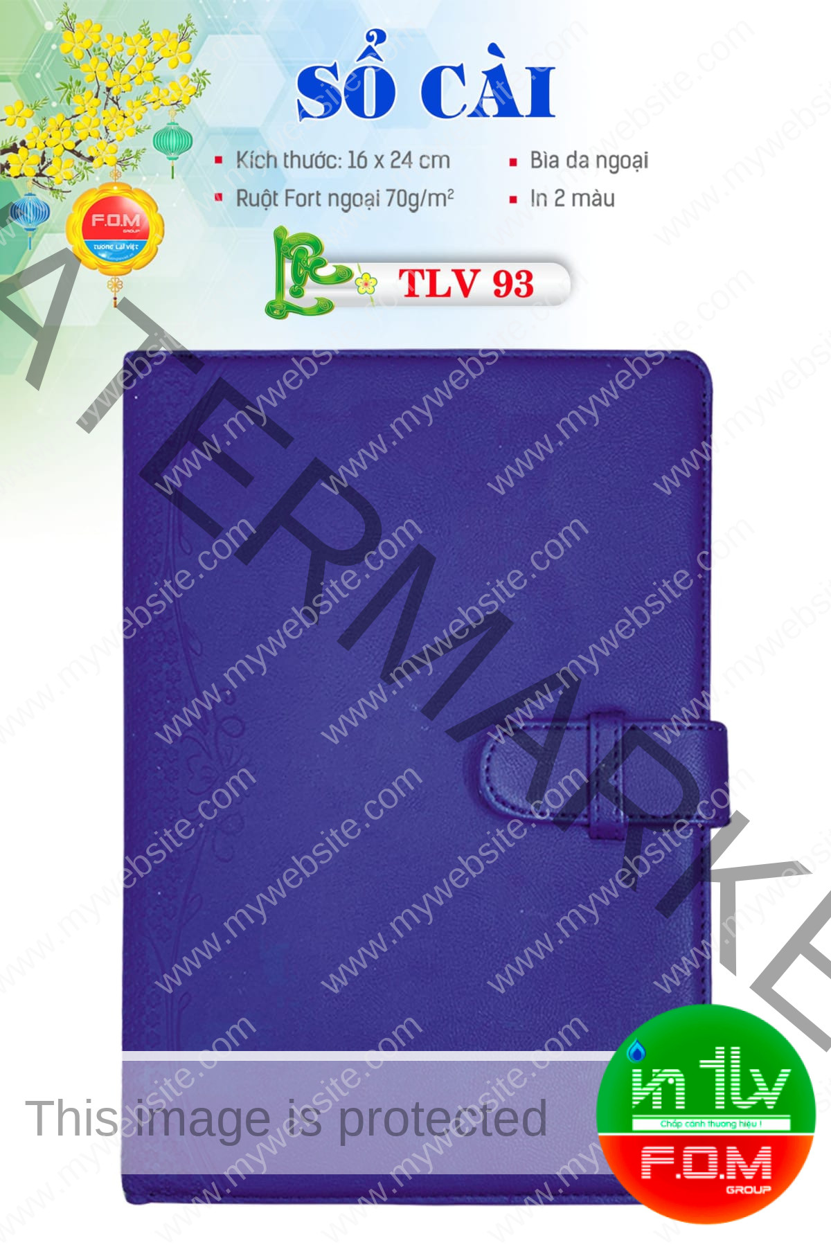Sổ Agenda Tay Cài Bìa Xanh